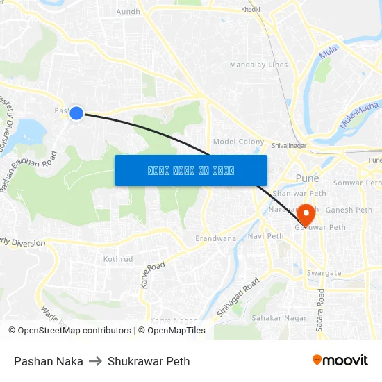पाषाण नाका to शुक्रवार पेठ map
