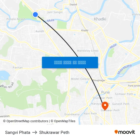सांगवी फाटा to शुक्रवार पेठ map