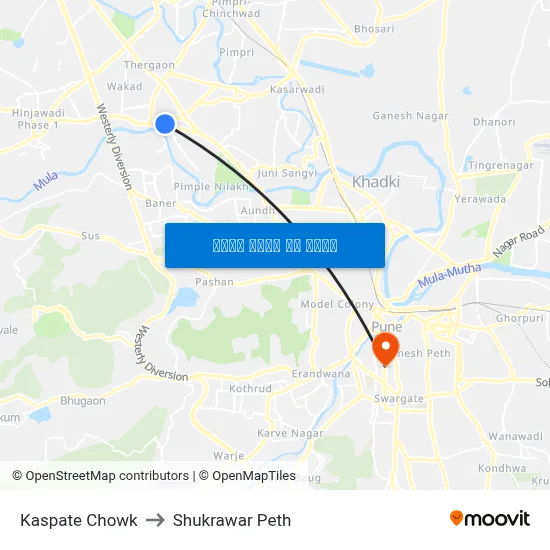 कस्पटे चौक to शुक्रवार पेठ map