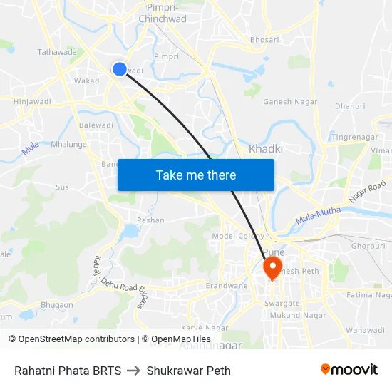 Rahatni Phata BRTS to शुक्रवार पेठ map