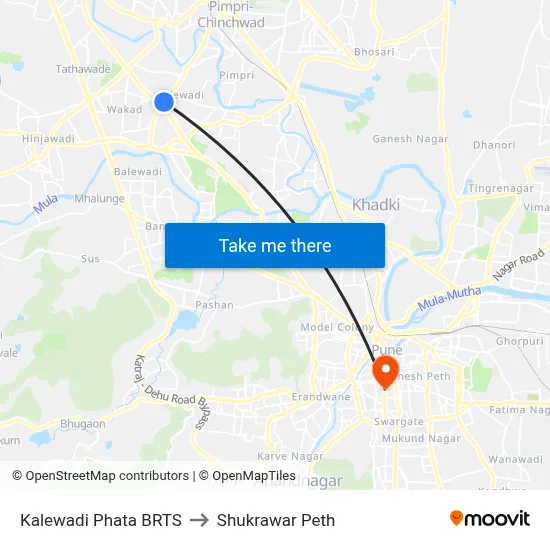 Kalewadi Phata BRTS to शुक्रवार पेठ map