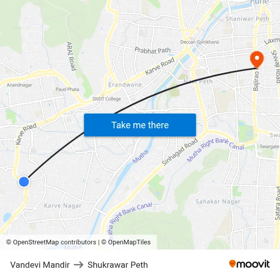 वंदेवी मंदिर to शुक्रवार पेठ map