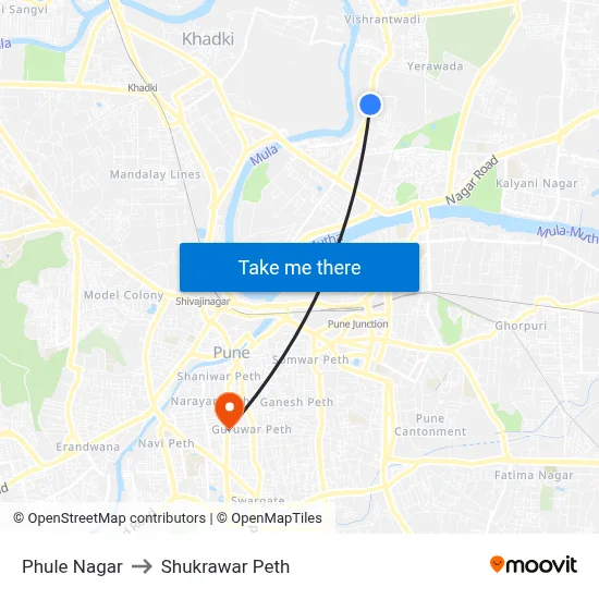 Phule Nagar to Shukrawar Peth map