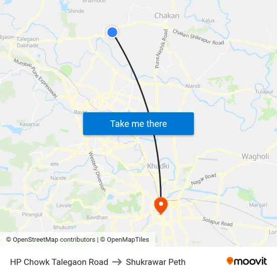 HP Chowk Talegaon Road to Shukrawar Peth map