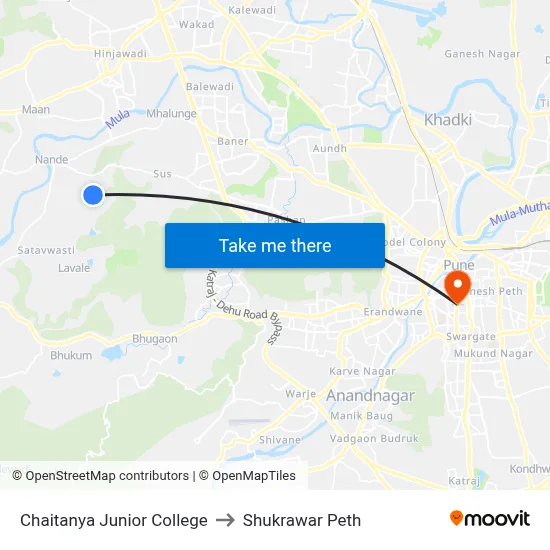 चैतन्य जूनियर कॉलेज to शुक्रवार पेठ map