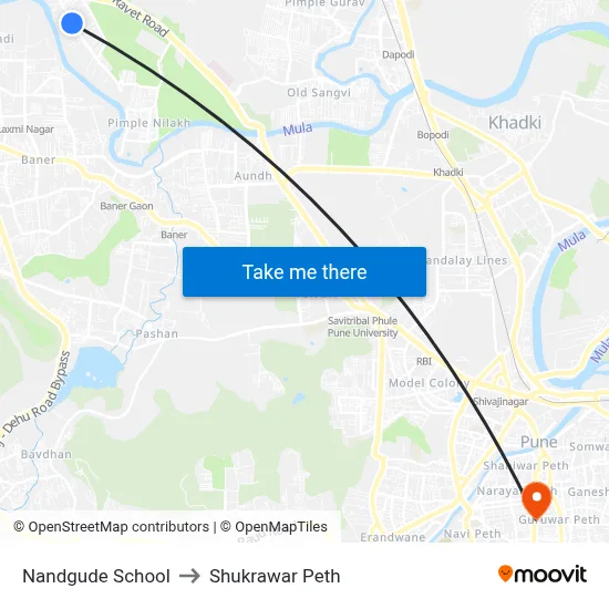 नांदगुडे स्कूल to शुक्रवार पेठ map