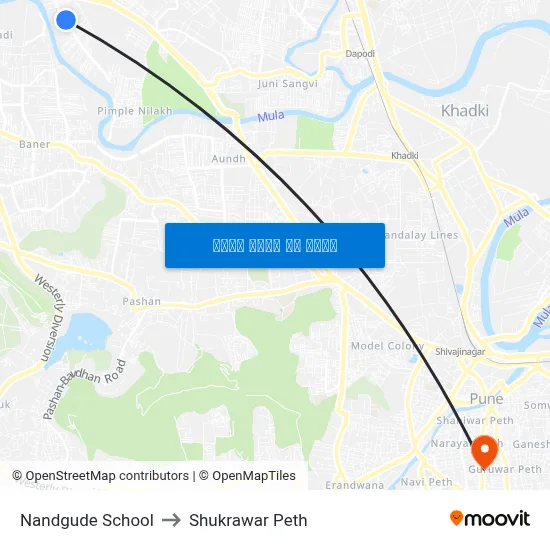 नांदगुडे स्कूल to शुक्रवार पेठ map