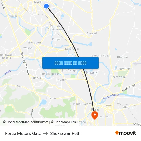 फोर्स मोटर्स गेट to शुक्रवार पेठ map