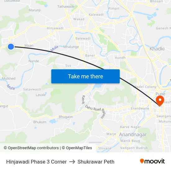 हिंजवाड़ी फेज 3 कॉर्नर to शुक्रवार पेठ map