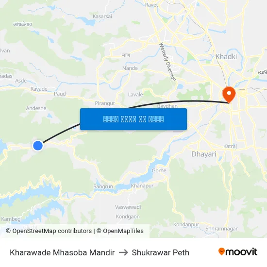खरवडे म्हसोबा मंदिर to शुक्रवार पेठ map