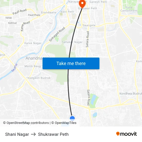 शनि नगर to शुक्रवार पेठ map