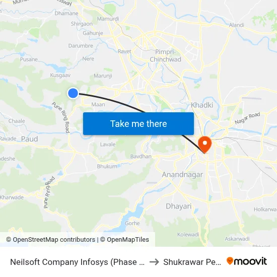नीलसॉफ्ट कंपनी इन्फोसिस (फेज 3) to शुक्रवार पेठ map