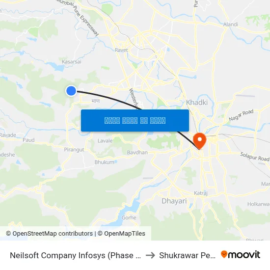 Neilsoft Company Infosys (Phase 3) to Shukrawar Peth map