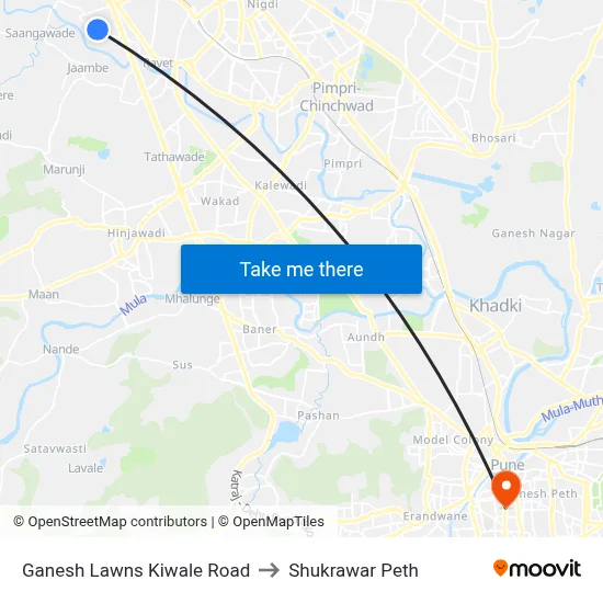 गणेश लॉन्स किवले रोड to शुक्रवार पेठ map