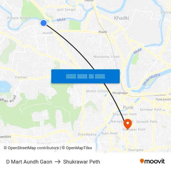 डी मार्ट औंध गाँव to शुक्रवार पेठ map