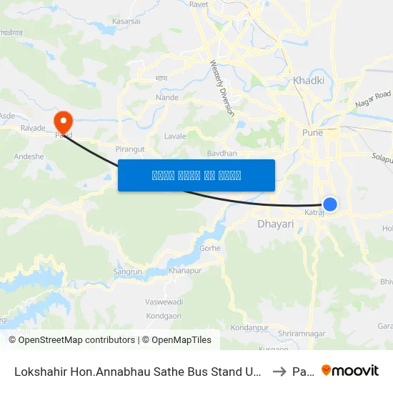 लोकशाहीर माननीय अण्णाभाऊ साठे बस स्टैंड अपर डेपो to पौड map