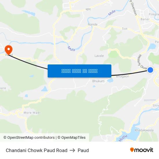 चांदनी चौक पौड रोड to पौड map