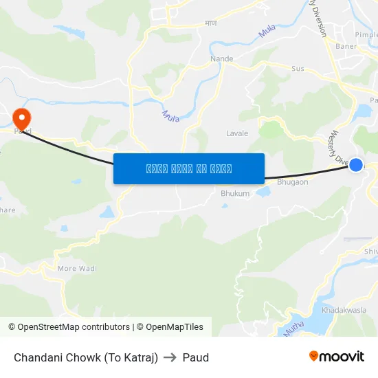 चंदनी चौक (टू कात्रज) to पौड map