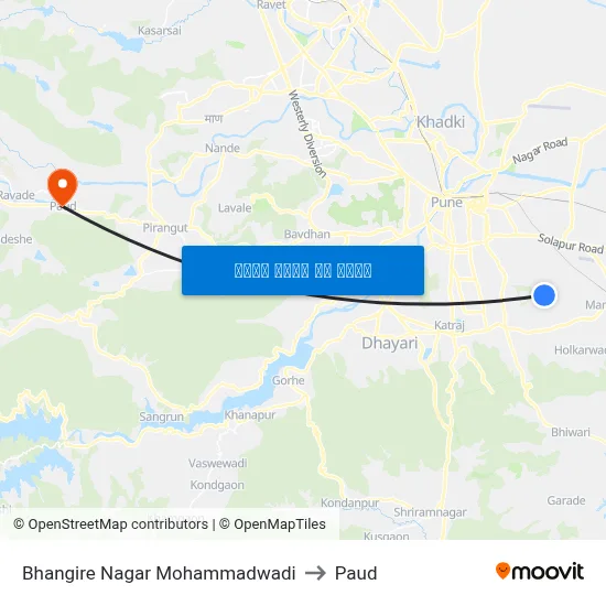 भांगिरे नगर मोहम्मदवाड़ी to पौड map