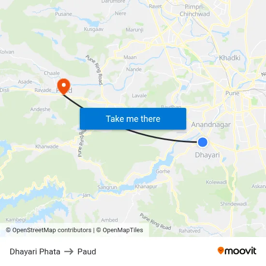 धायरी फाटा to पौड map
