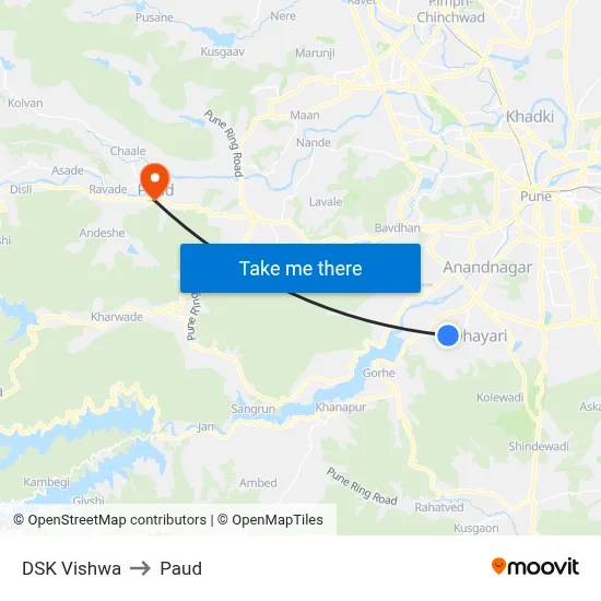 डीएसके विश्व to पौड map