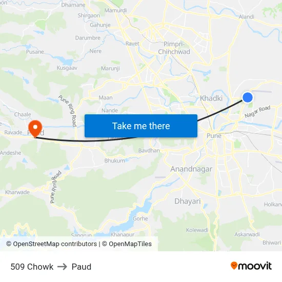 509 चौक to पौड map
