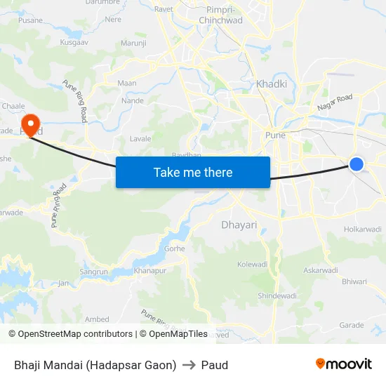 भाजी मंडई (हडपसर गाव) to पौड map