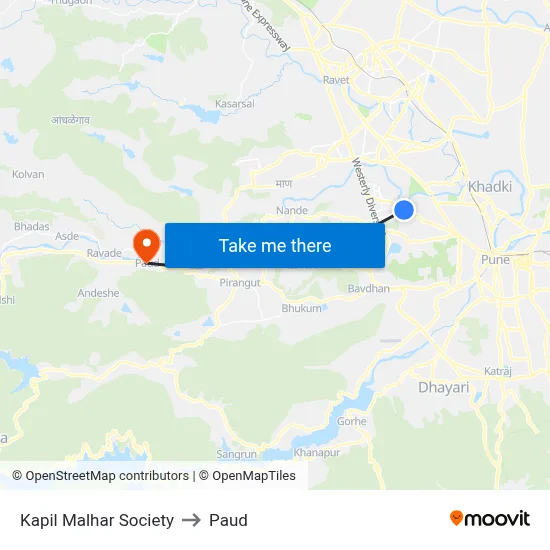 कपिल मल्हार सोसायटी to पौड map