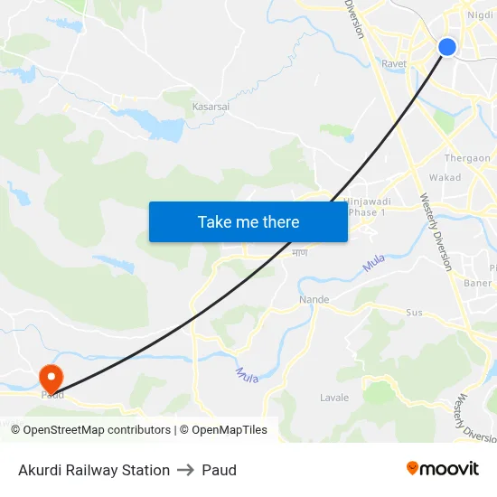 अकुर्दी रेलवे स्टेशन to पौड map