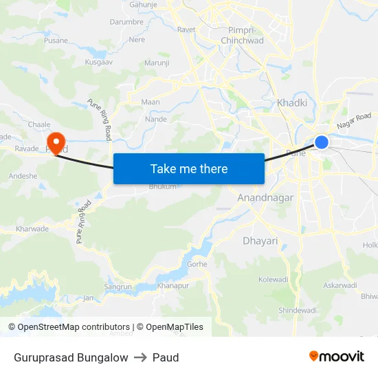 गुरुप्रसाद बंगला to पौड map