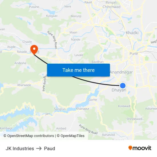 जेके इंडस्ट्रीज to पौड map