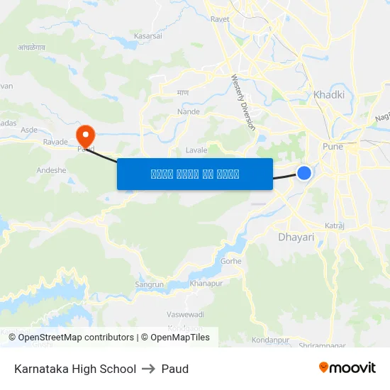 कर्नाटक हाई स्कूल to पौड map