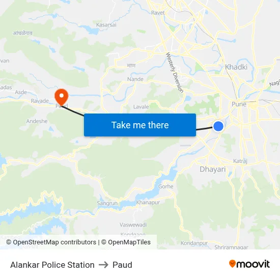 अलंकार पुलिस स्टेशन to पौड map