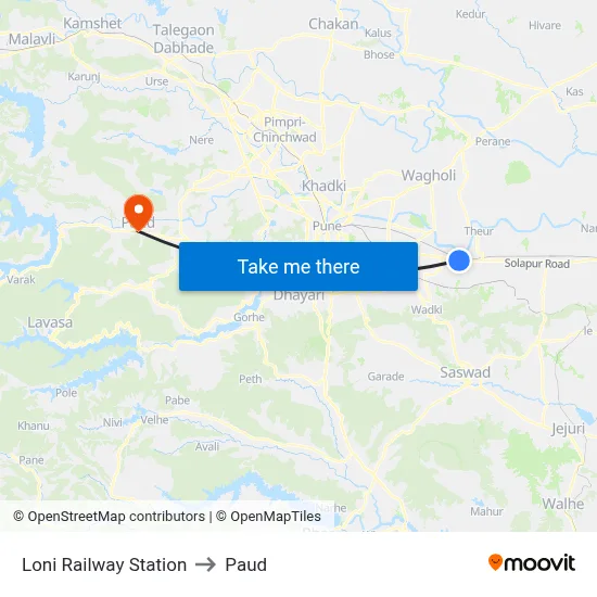 लोनी रेलवे स्टेशन to पौड map