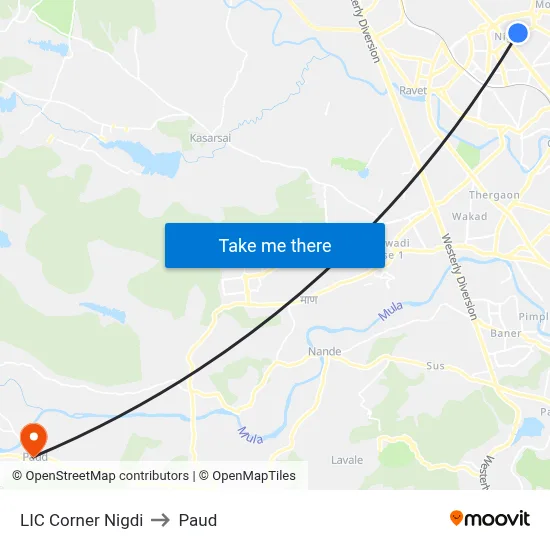 एलआईसी कॉर्नर निगडी to पौड map