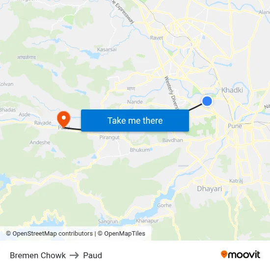 ब्रेमेन चौक to पौड map
