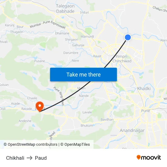 चिखली to पौड map