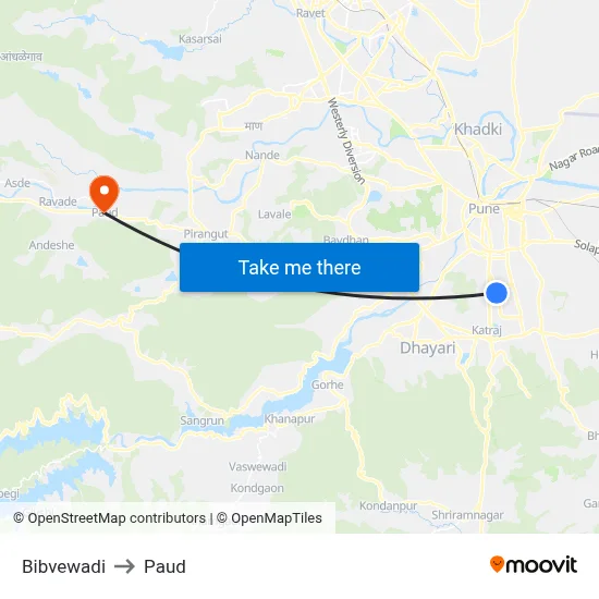बिबवेवाड़ी to पौड map