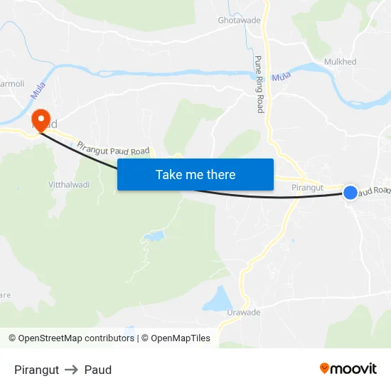 पिरंगुत to पौड map