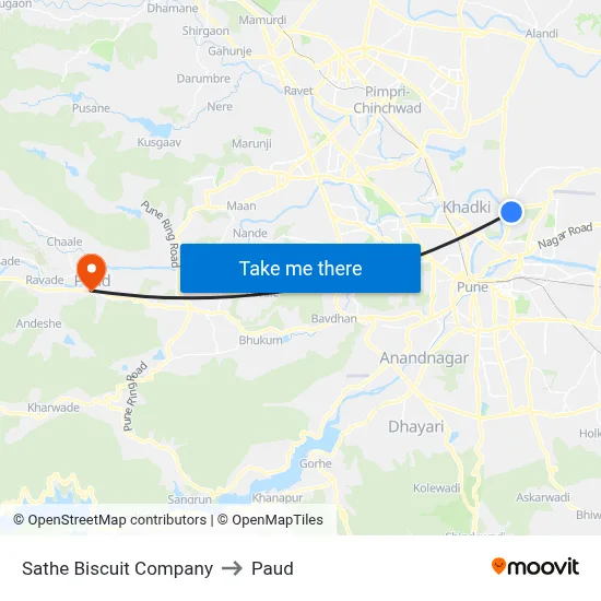 साठे बिस्किट कंपनी to पौड map