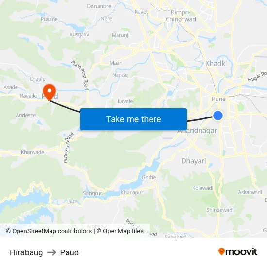 हीराबाग to पौड map