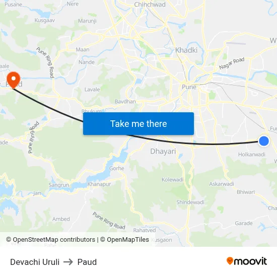 देवाची उरुली to पौड map