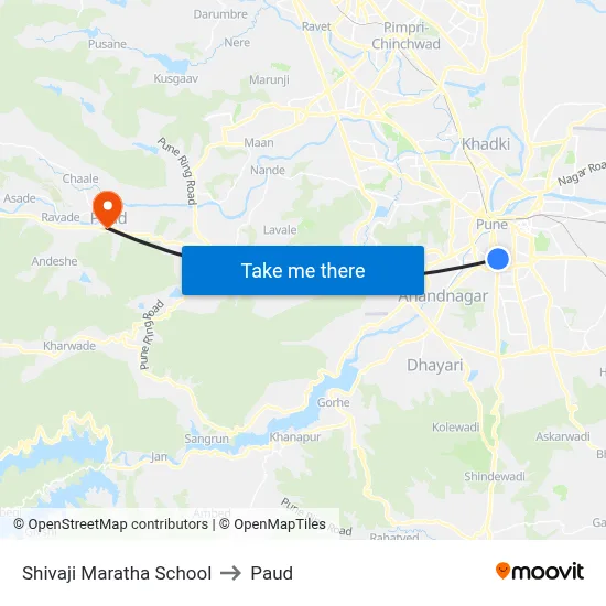 शिवाजी मराठा स्कूल to पौड map