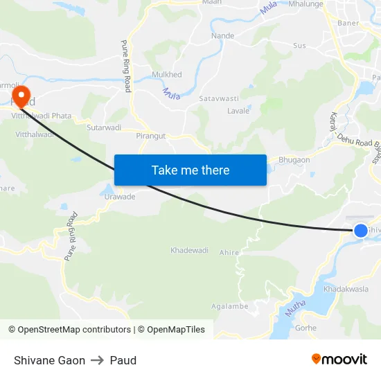 शिवणे गाव to पौड map