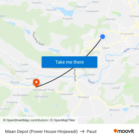 मान डिपो (पावर हाउस हिंजवाडी) to पौड map