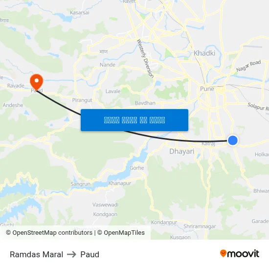 रामदास मराळ to पौड map
