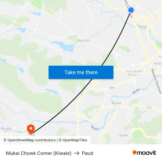 मुकाई चौक कॉर्नर (किवले) to पौड map