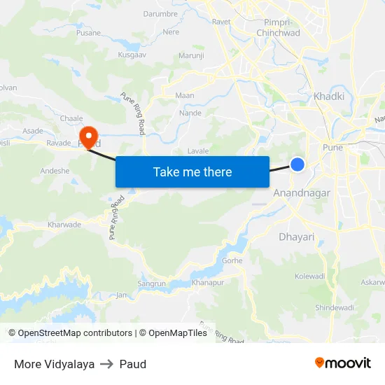 मोरे विद्यालय to पौड map