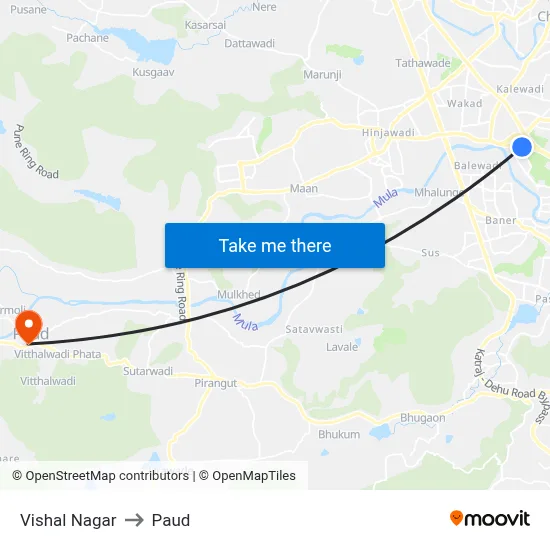 विशाल नगर to पौड map