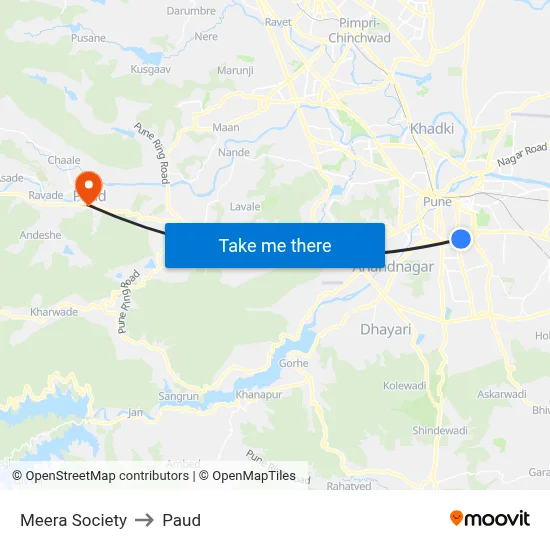 मीरा सोसाइटी to पौड map